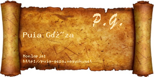 Puia Géza névjegykártya